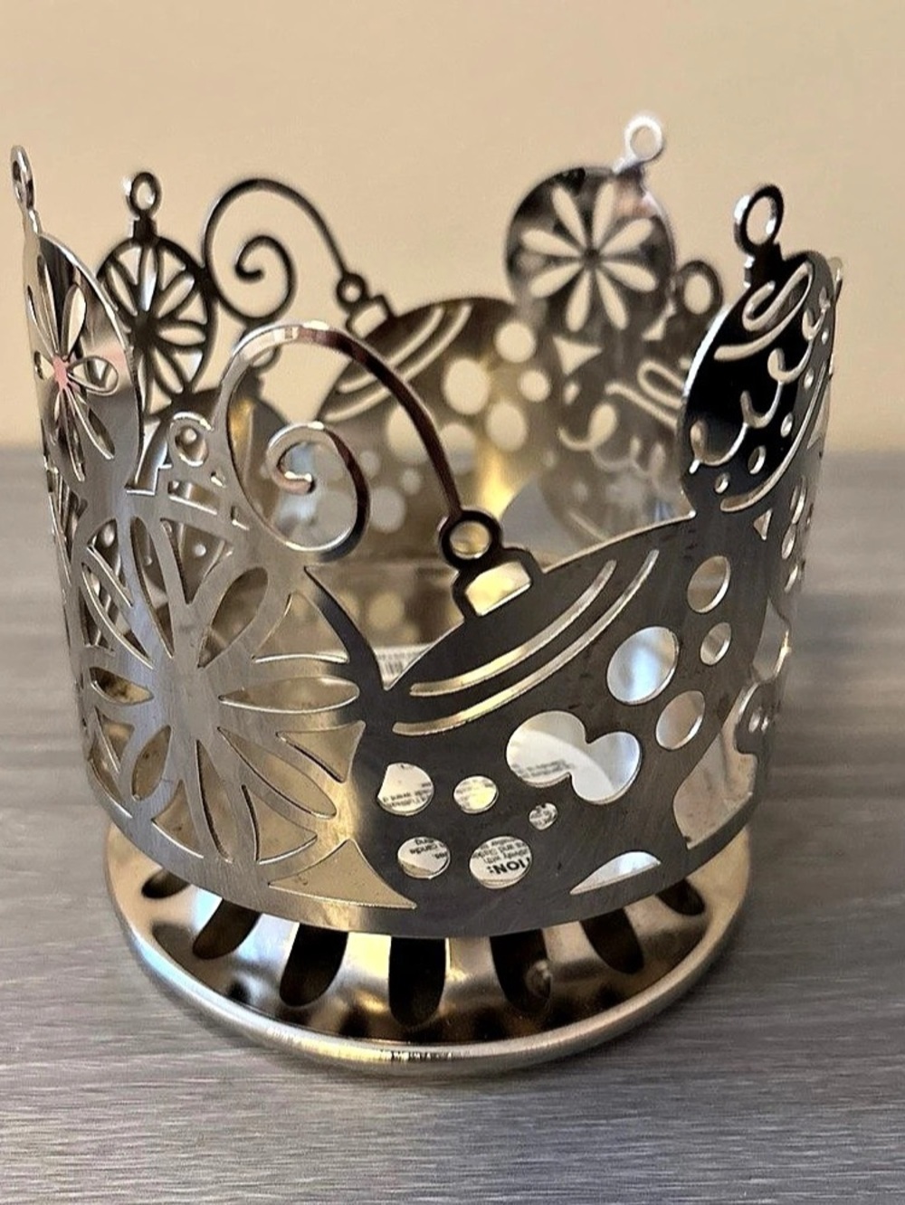 Bath & Body Works Silver Ornaments 3-Wick Candle Holder